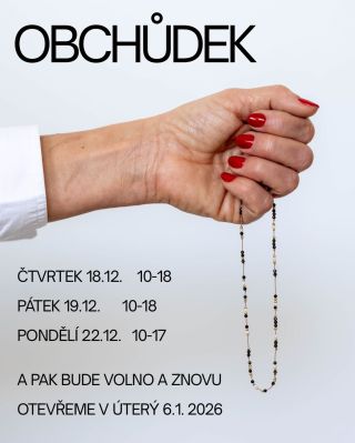 Abyste věděli a mohli si k nám naplánovat cestu 😊… objednávky z eshopu budeme odesílat také do 22.12., další pak od 6.1.2026